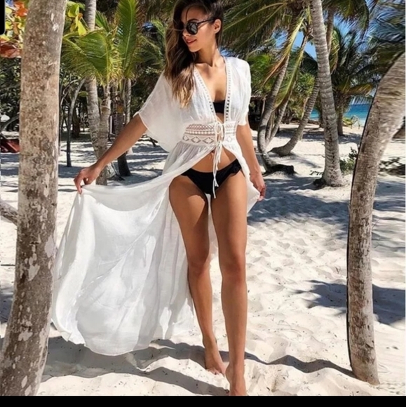 Tie Front Beach Coverup - Picture 3 of 3